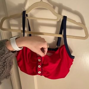 Panache Red and Navy Bikini Top